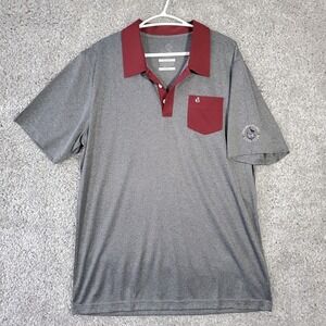 Swannies Mens Golf‎ Polo Shirt Size XL Gray Burgundy Performance Casual